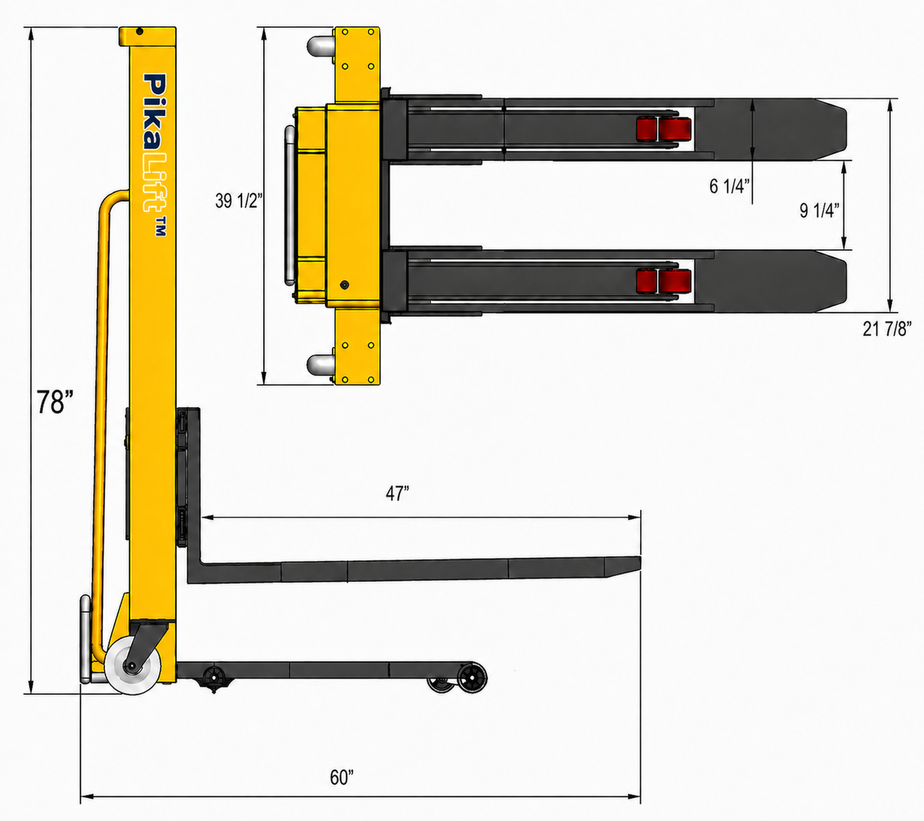 PikaLift PK571 — 57" Pickup Truck Loading Lift with Brakes (Backorder)
