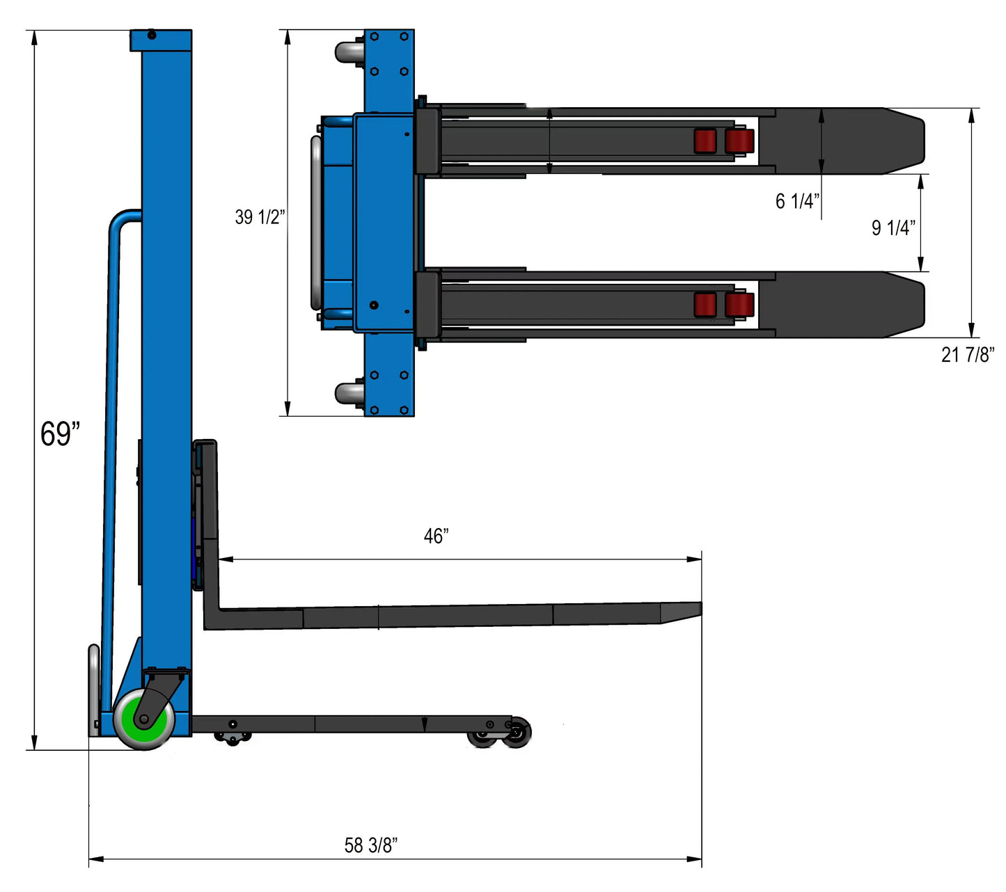 Machenburg pallet lifters dimensions and size specifications