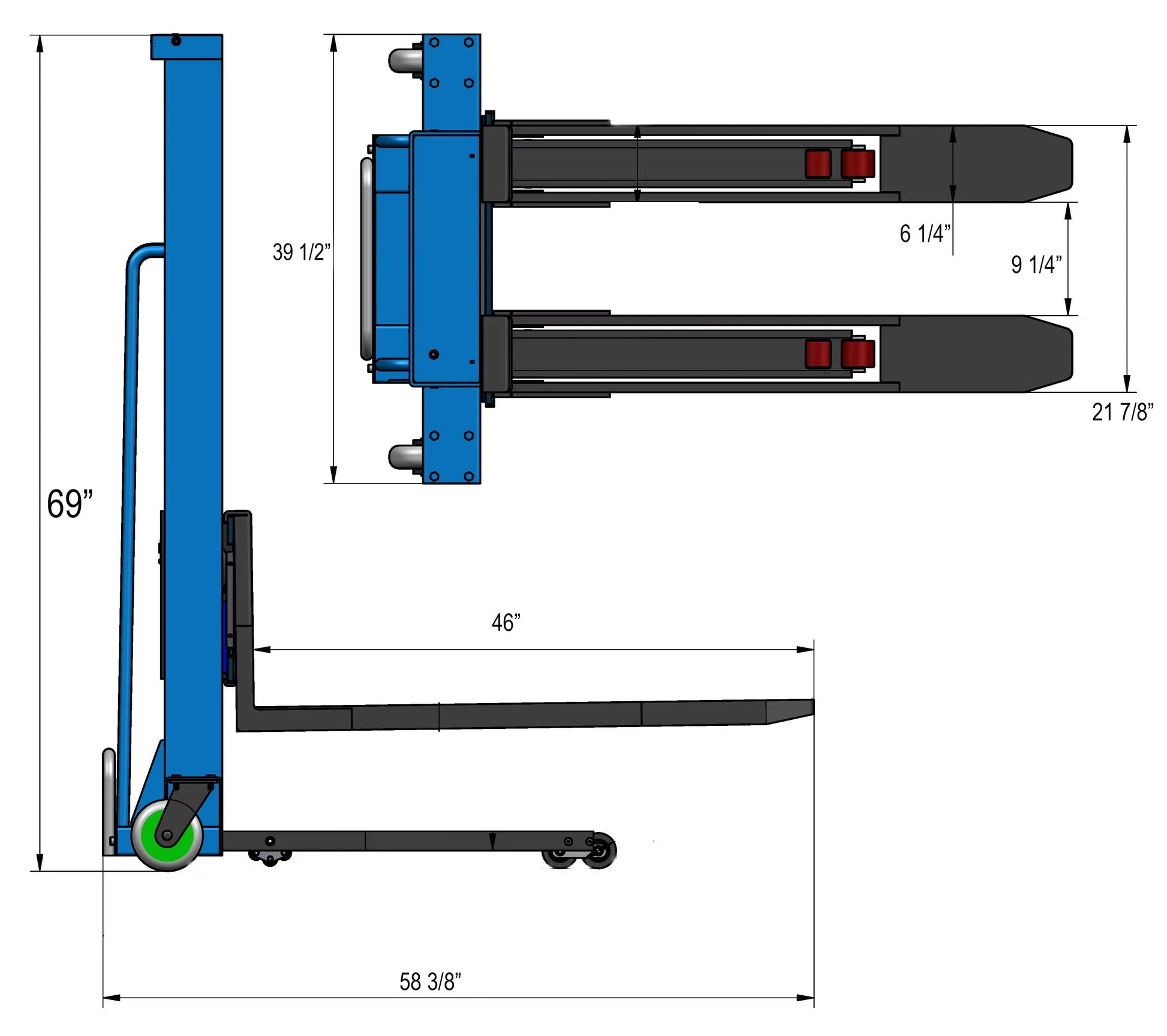 Machenburg pallet lifters dimensions and size specifications